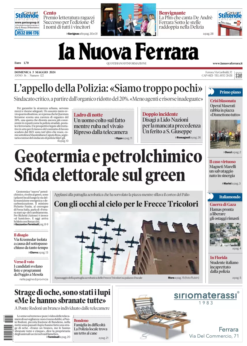 Prima-pagina-nuova ferrara-oggi-edizione-del-2024-05-05